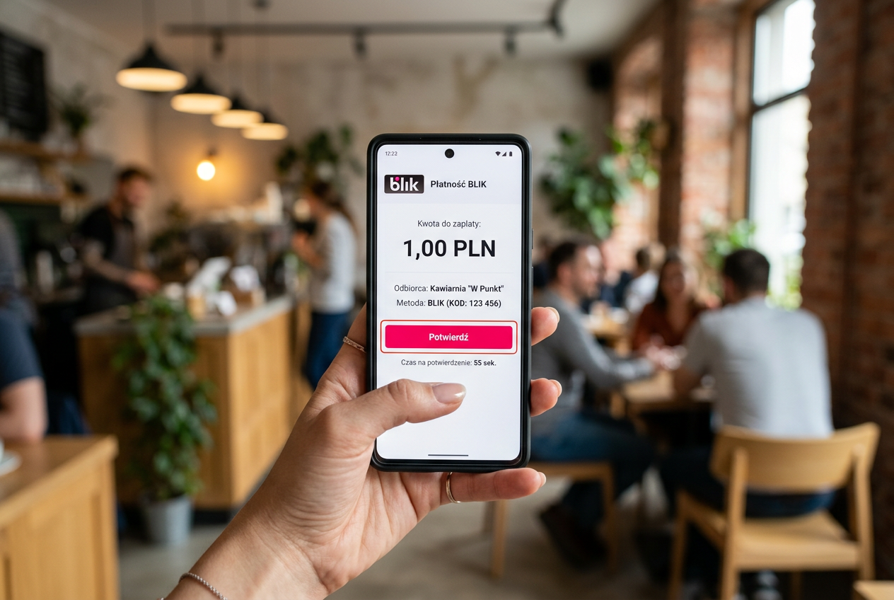 Interfejs płatności mobilnej BLIK w kasynie online na smartfonie